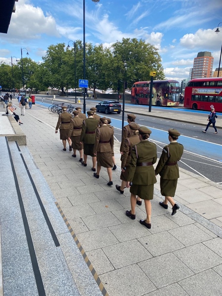Members of the Corps support the queue for Her Majesty The Queen's Lying in State